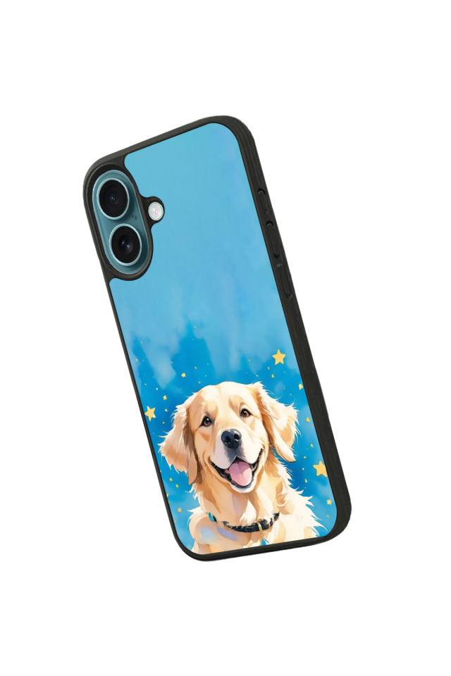 iPhone 16 Uyumlu Golden Kopek Tasarımlı Glossy Premium Kılıf