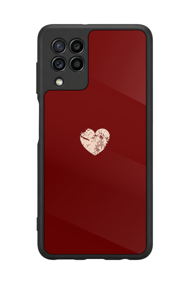 Samsung Galaxy M22 Uyumlu Kalp Love Tasarımlı Glossy Premium Kılıf