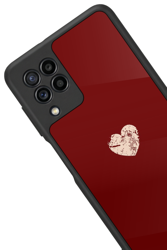 Samsung Galaxy M22 Uyumlu Kalp Love Tasarımlı Glossy Premium Kılıf