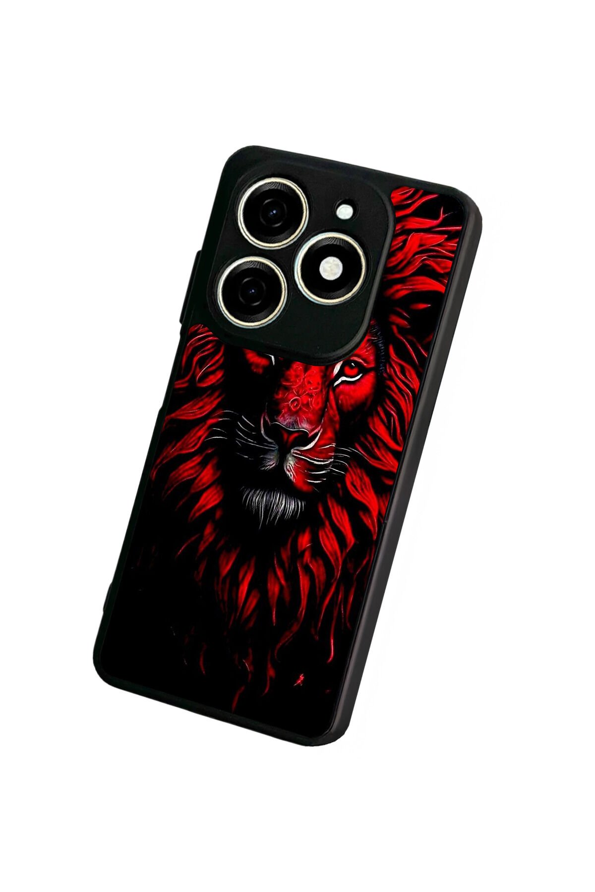 Tecno Spark 20/20C Uyumlu Aslan Tasarımlı Glossy Premium Kılıf