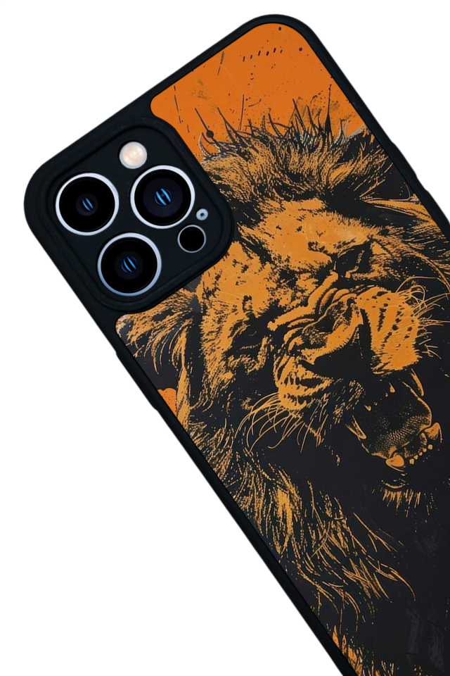iPhone 13 Pro Max Uyumlu Aslan Tasarımlı Glossy Premium Kılıf