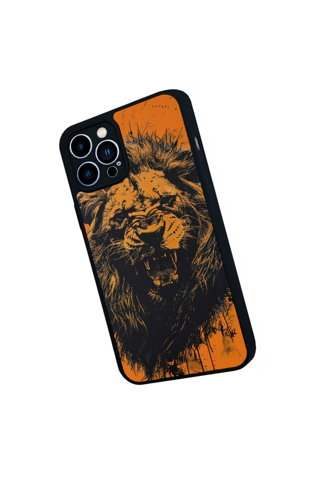 iPhone 13 Pro Max Uyumlu Aslan Tasarımlı Glossy Premium Kılıf