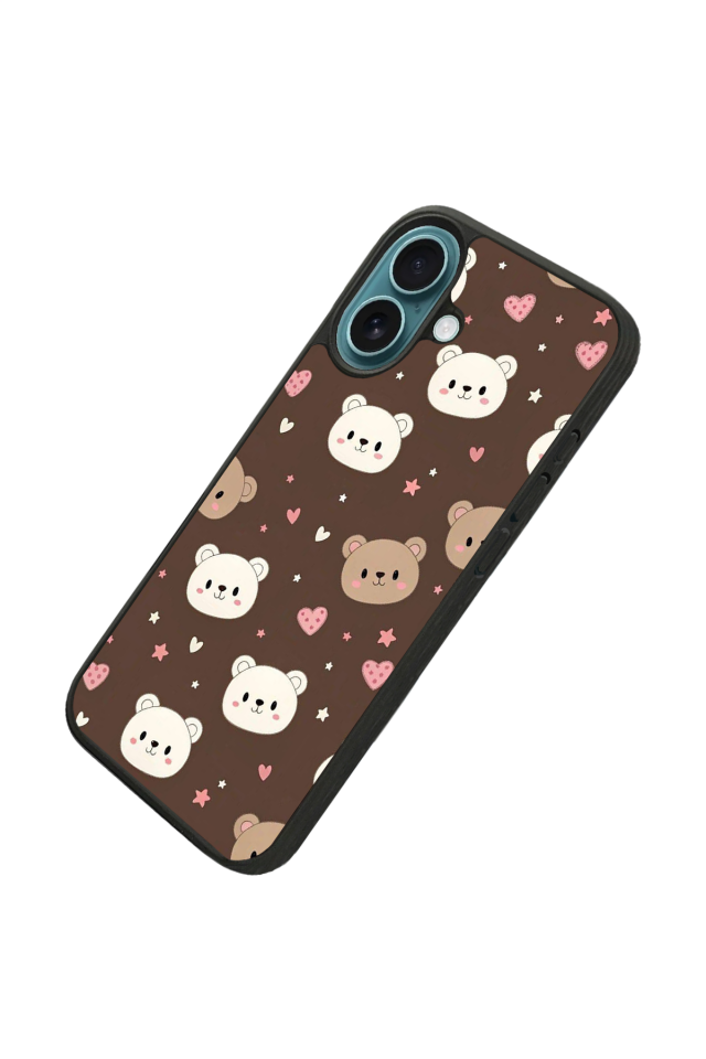 iPhone 16 Plus Uyumlu Ayı Tasarımlı Glossy Premium Kılıf