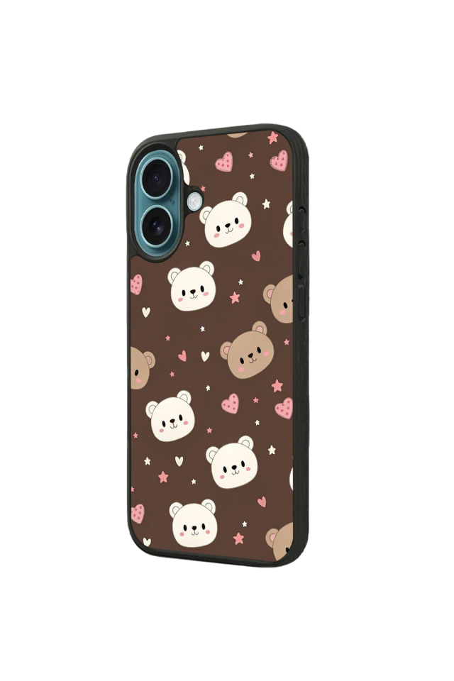 iPhone 16 Plus Uyumlu Ayı Tasarımlı Glossy Premium Kılıf