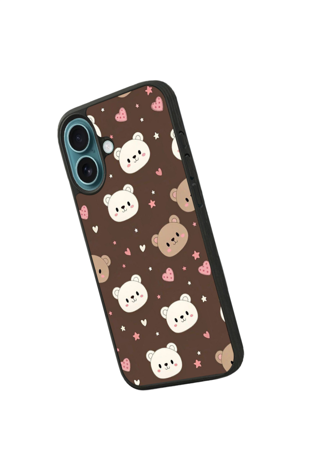 iPhone 16 Plus Uyumlu Ayı Tasarımlı Glossy Premium Kılıf