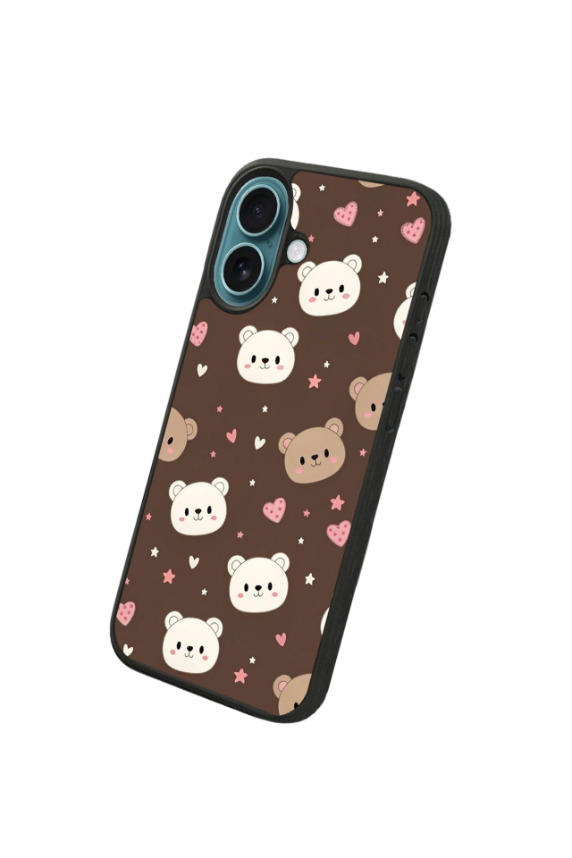 iPhone 16 Plus Uyumlu Ayı Tasarımlı Glossy Premium Kılıf