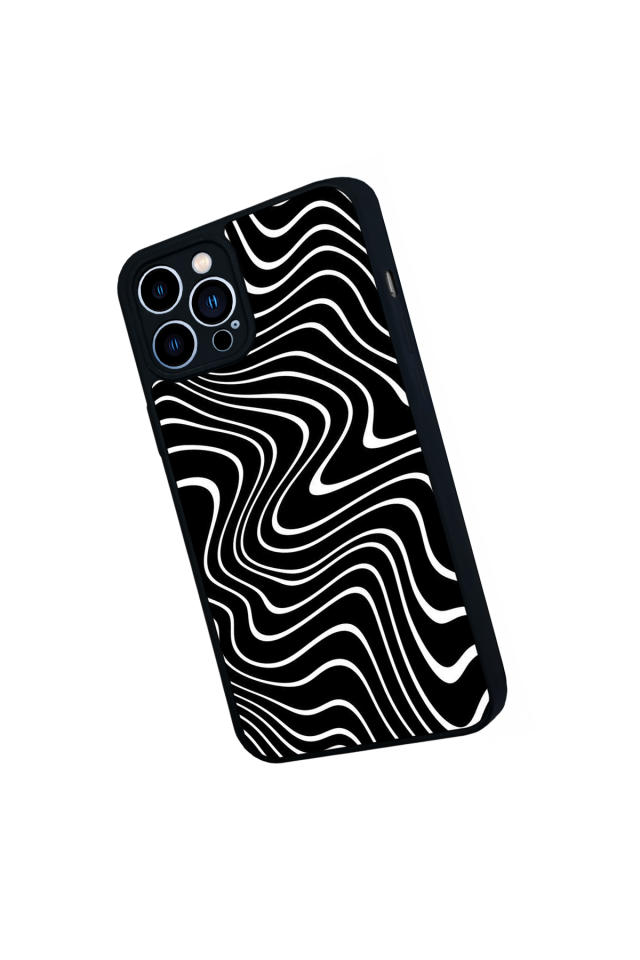 iPhone 12 Pro Max Uyumlu Çizgi Sanatı Tasarımlı Glossy Premium Kılıf