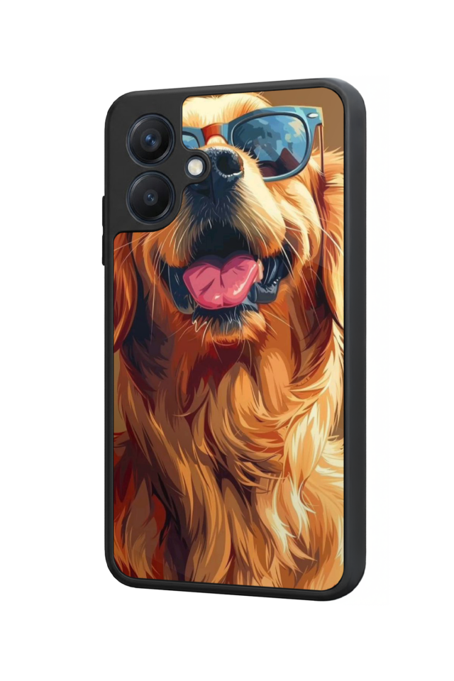 Samsung Galaxy A07 Uyumlu Golden Kopek Tasarımlı Glossy Premium Kılıf