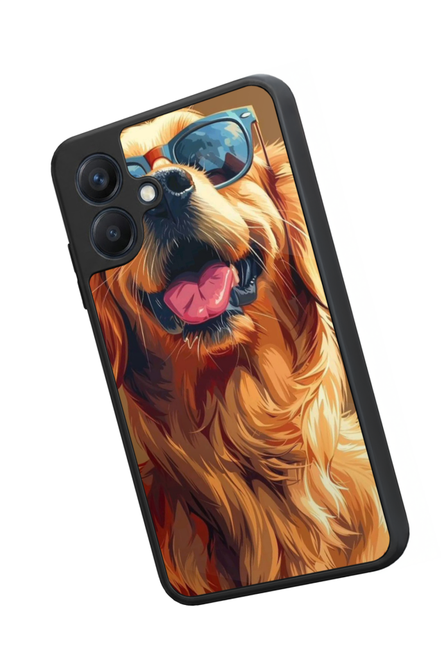 Samsung Galaxy A07 Uyumlu Golden Kopek Tasarımlı Glossy Premium Kılıf