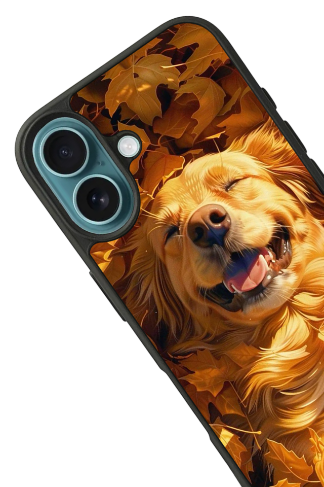 iPhone 16 Uyumlu Golden Kopek Tasarımlı Glossy Premium Kılıf