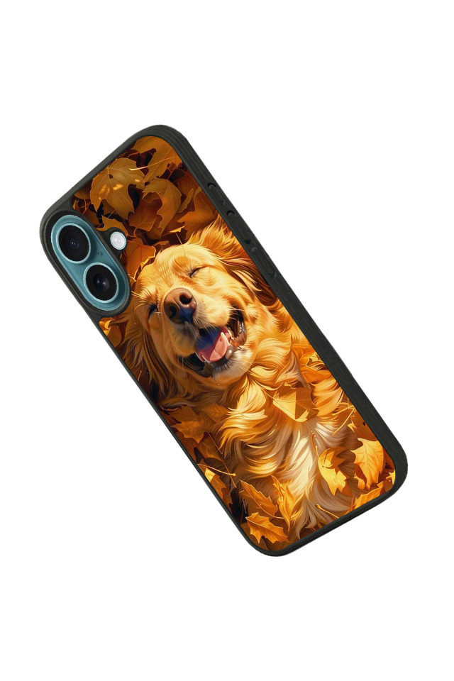 iPhone 16 Uyumlu Golden Kopek Tasarımlı Glossy Premium Kılıf