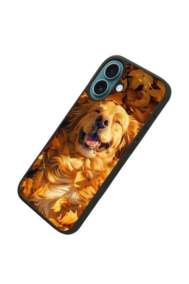 iPhone 16 Uyumlu Golden Kopek Tasarımlı Glossy Premium Kılıf