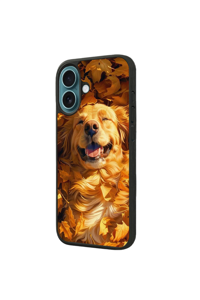 iPhone 16 Uyumlu Golden Kopek Tasarımlı Glossy Premium Kılıf