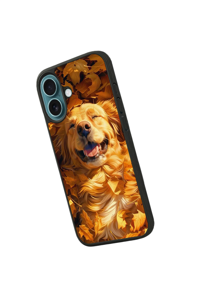 iPhone 16 Uyumlu Golden Kopek Tasarımlı Glossy Premium Kılıf