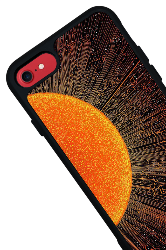 iPhone SE Uyumlu Güneş Tasarımlı Glossy Premium Kılıf