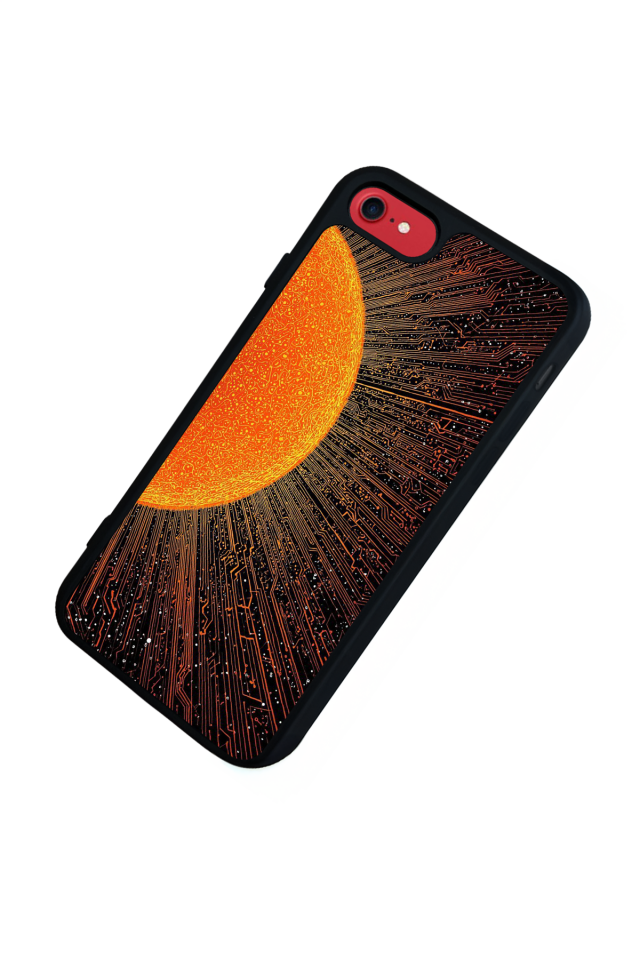 iPhone SE Uyumlu Güneş Tasarımlı Glossy Premium Kılıf