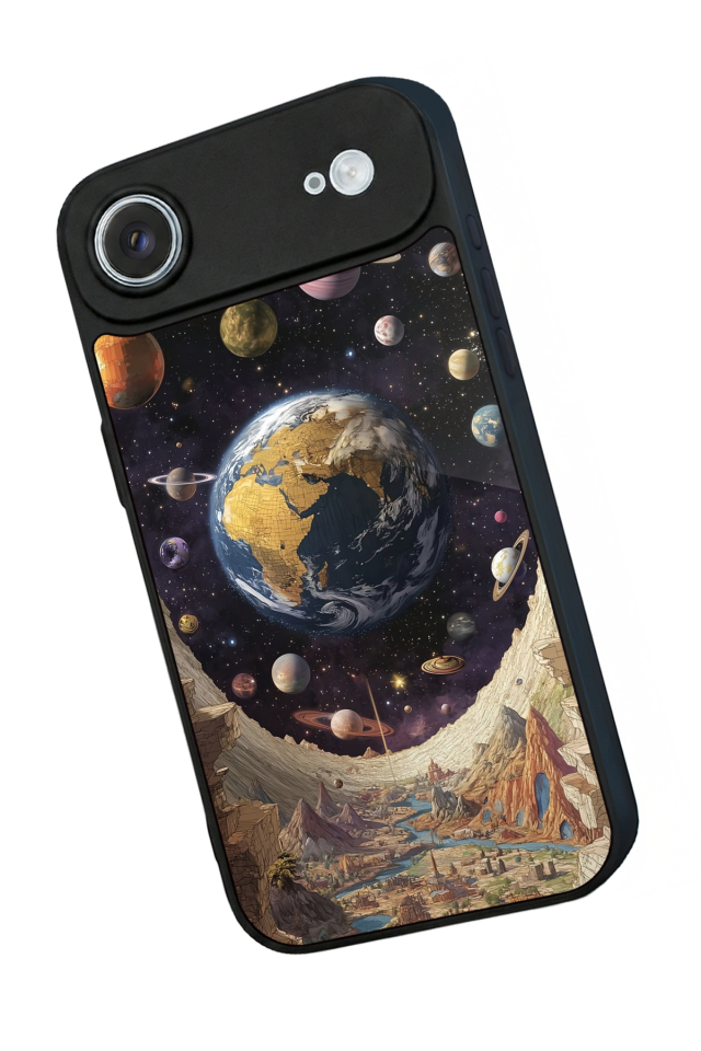 iPhone 17 Air Uyumlu Uzay Tasarımlı Glossy Premium Kılıf
