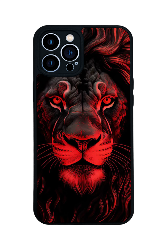 iPhone 13 Pro Max Uyumlu Aslan Tasarımlı Glossy Premium Kılıf