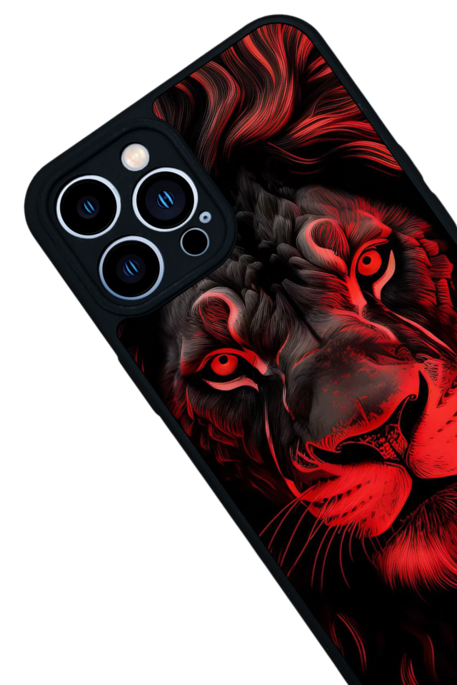 iPhone 13 Pro Max Uyumlu Aslan Tasarımlı Glossy Premium Kılıf
