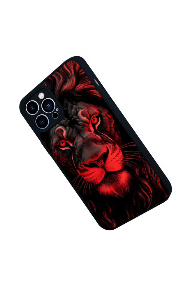 iPhone 13 Pro Max Uyumlu Aslan Tasarımlı Glossy Premium Kılıf
