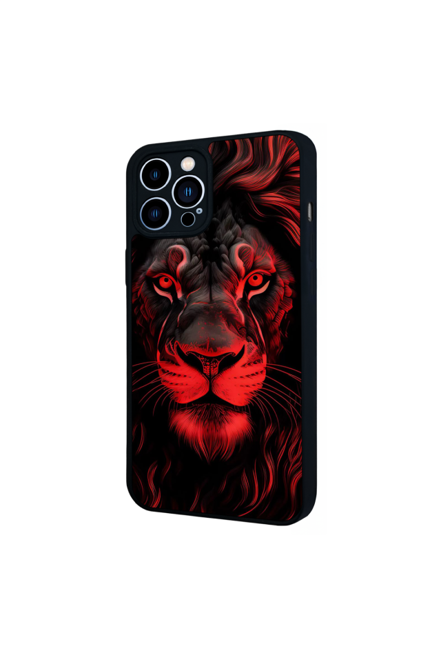 iPhone 13 Pro Max Uyumlu Aslan Tasarımlı Glossy Premium Kılıf