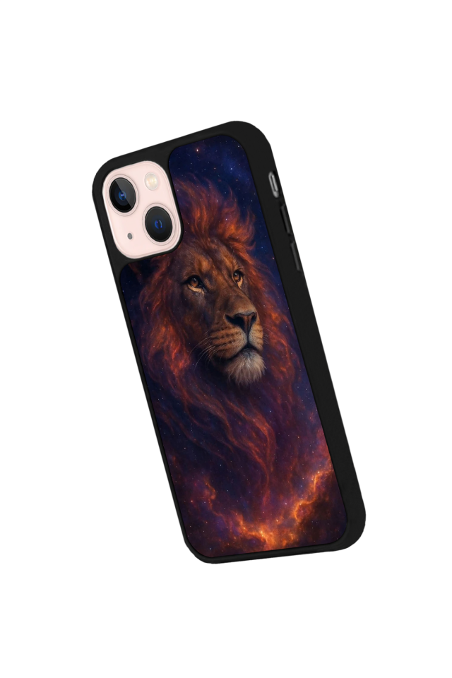 iPhone 14 Plus Uyumlu Aslan Tasarımlı Glossy Premium Kılıf