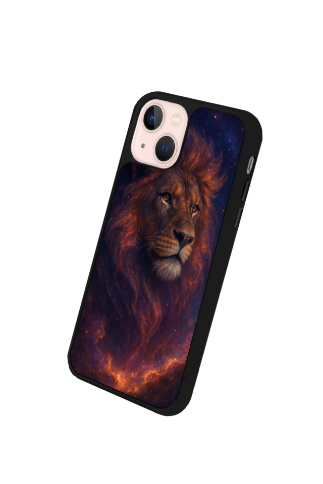 iPhone 14 Plus Uyumlu Aslan Tasarımlı Glossy Premium Kılıf