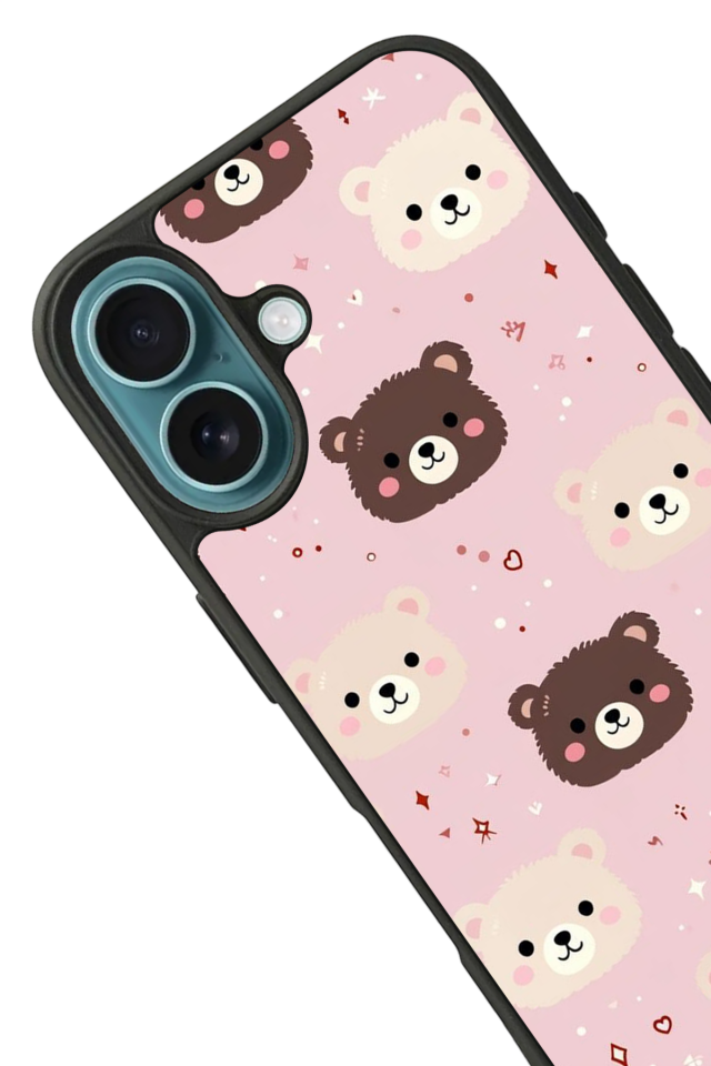 iPhone 16 Plus Uyumlu Ayı Tasarımlı Glossy Premium Kılıf
