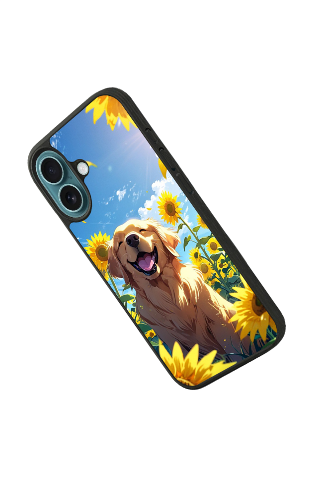 iPhone 16 Uyumlu Golden Kopek Tasarımlı Glossy Premium Kılıf