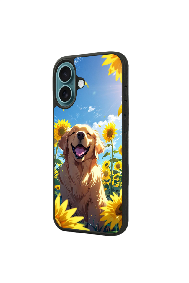 iPhone 16 Uyumlu Golden Kopek Tasarımlı Glossy Premium Kılıf