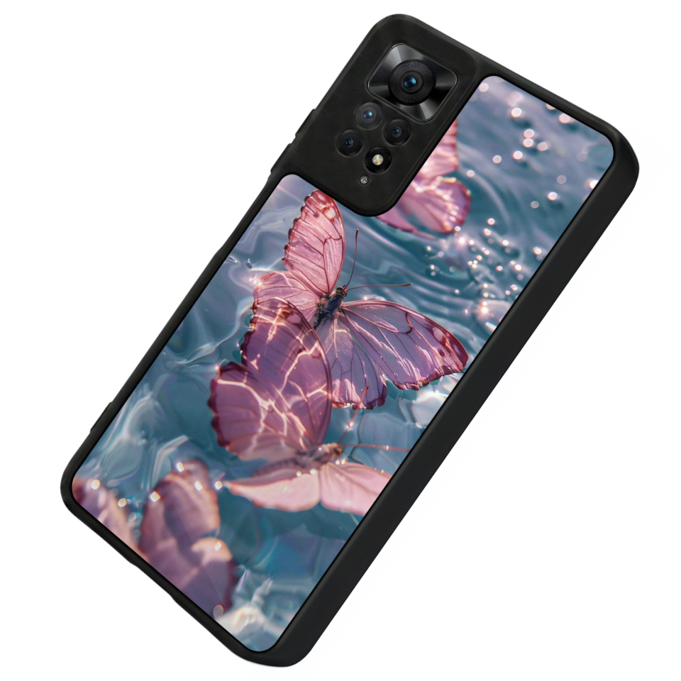 Xiaomi Redmi Note 12 Pro Uyumlu Kelebek Tasarımlı Glossy Premium Kılıf