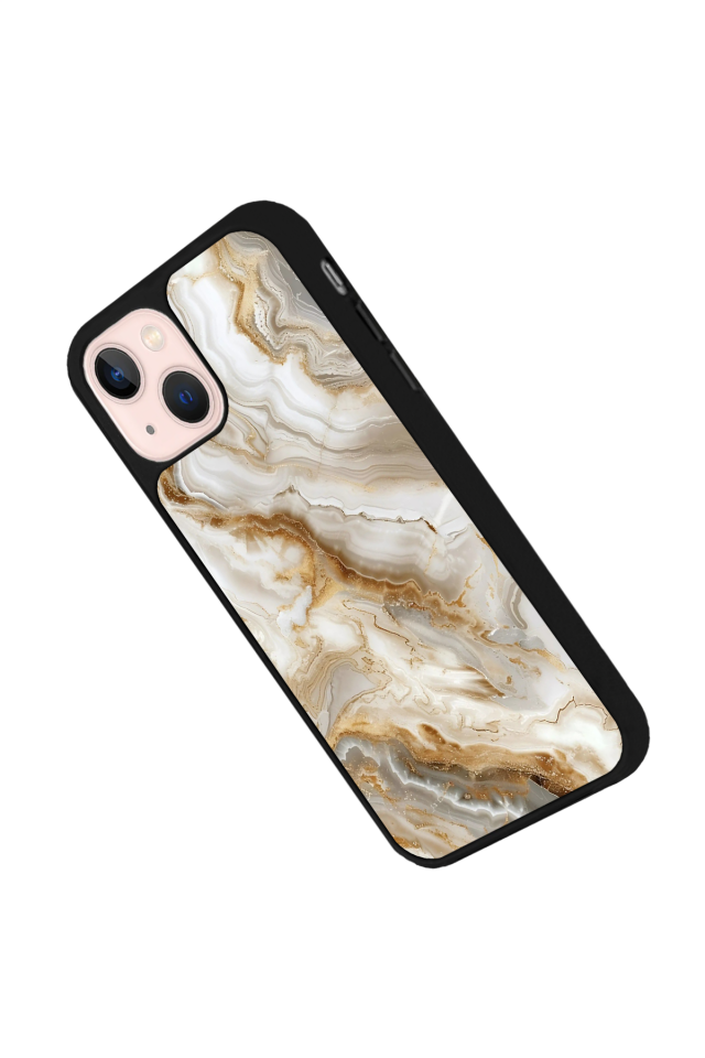 iPhone 13 Mini Uyumlu Mermer Marble Tasarımlı Glossy Premium Kılıf
