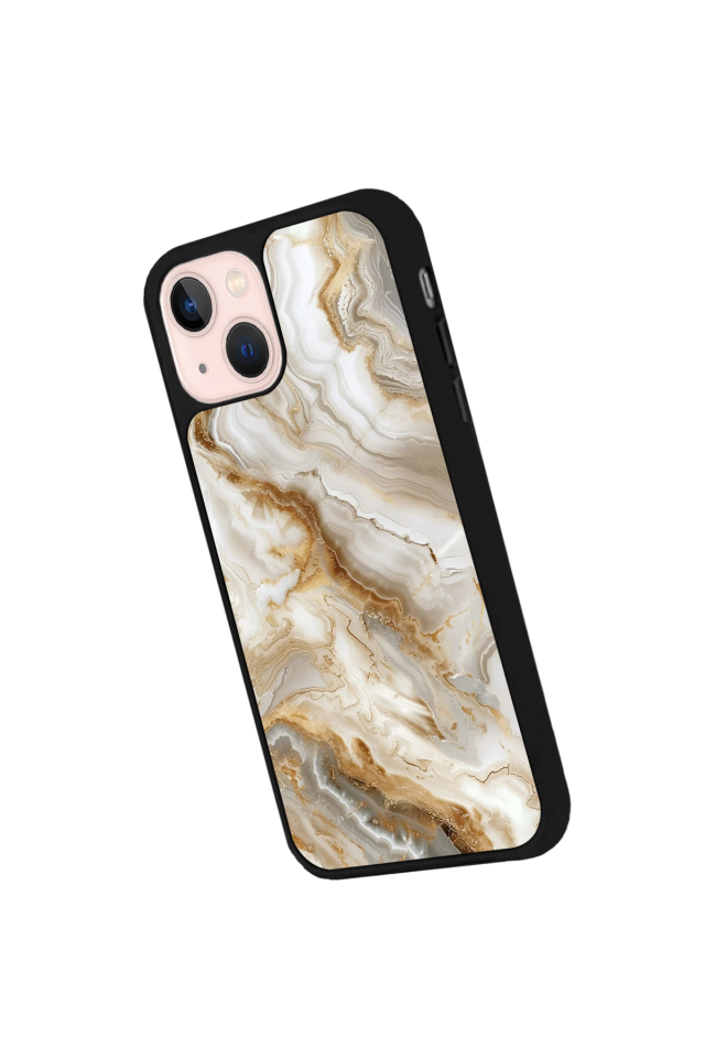 iPhone 13 Mini Uyumlu Mermer Marble Tasarımlı Glossy Premium Kılıf