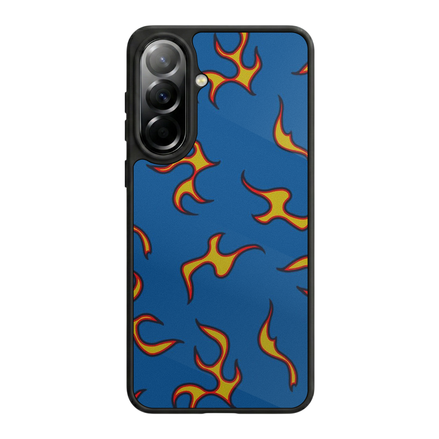 Samsung Galaxy A37 Uyumlu Retro Flame Patterns Tasarımlı Glossy Premium Kılıf