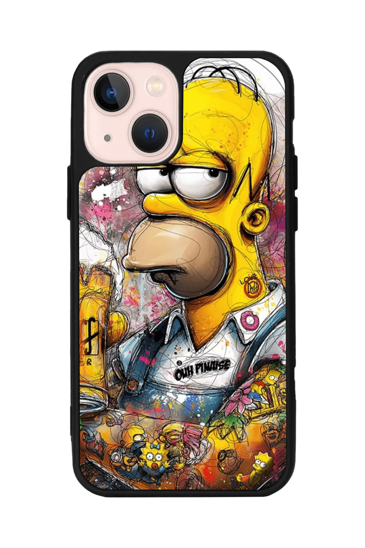 iPhone 13/14 Uyumlu The Simpsons Tasarımlı Glossy Premium Kılıf