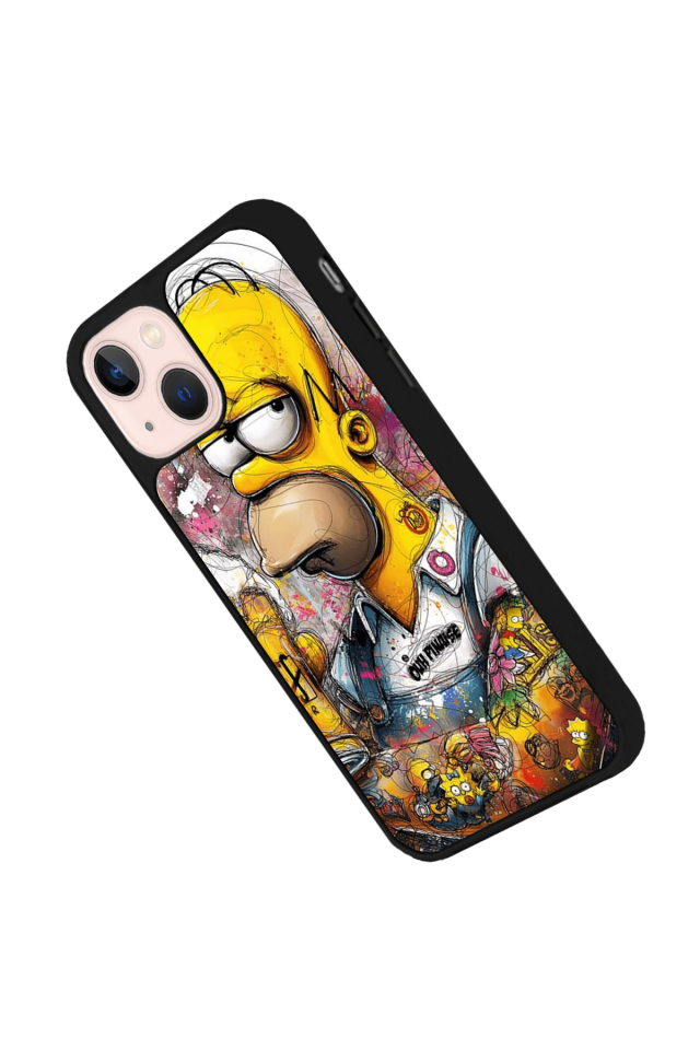 iPhone 13/14 Uyumlu The Simpsons Tasarımlı Glossy Premium Kılıf
