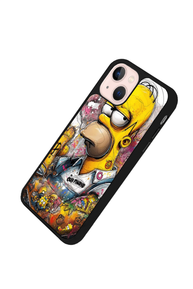 iPhone 13/14 Uyumlu The Simpsons Tasarımlı Glossy Premium Kılıf