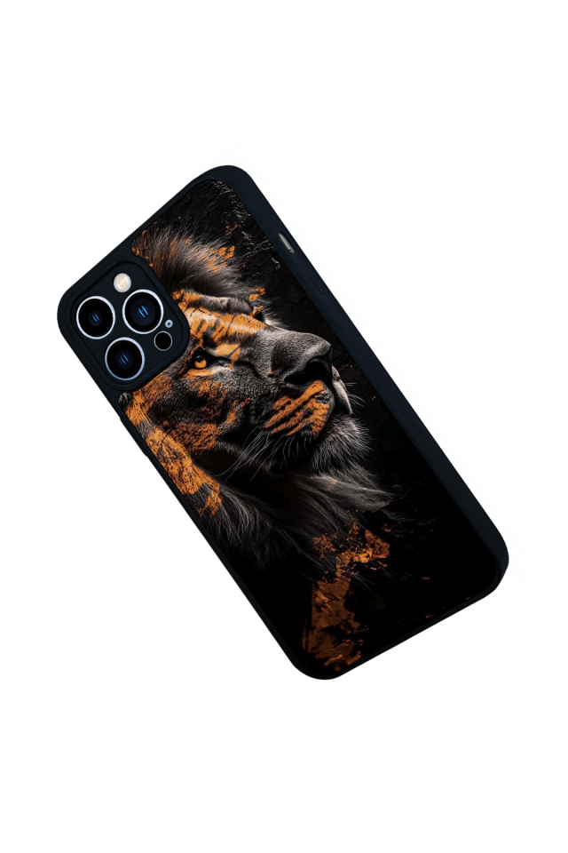 iPhone 13 Pro Max Uyumlu Aslan Tasarımlı Glossy Premium Kılıf