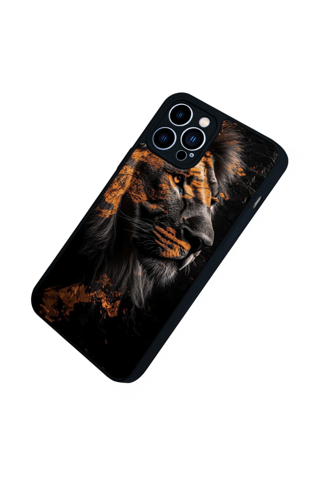 iPhone 13 Pro Max Uyumlu Aslan Tasarımlı Glossy Premium Kılıf
