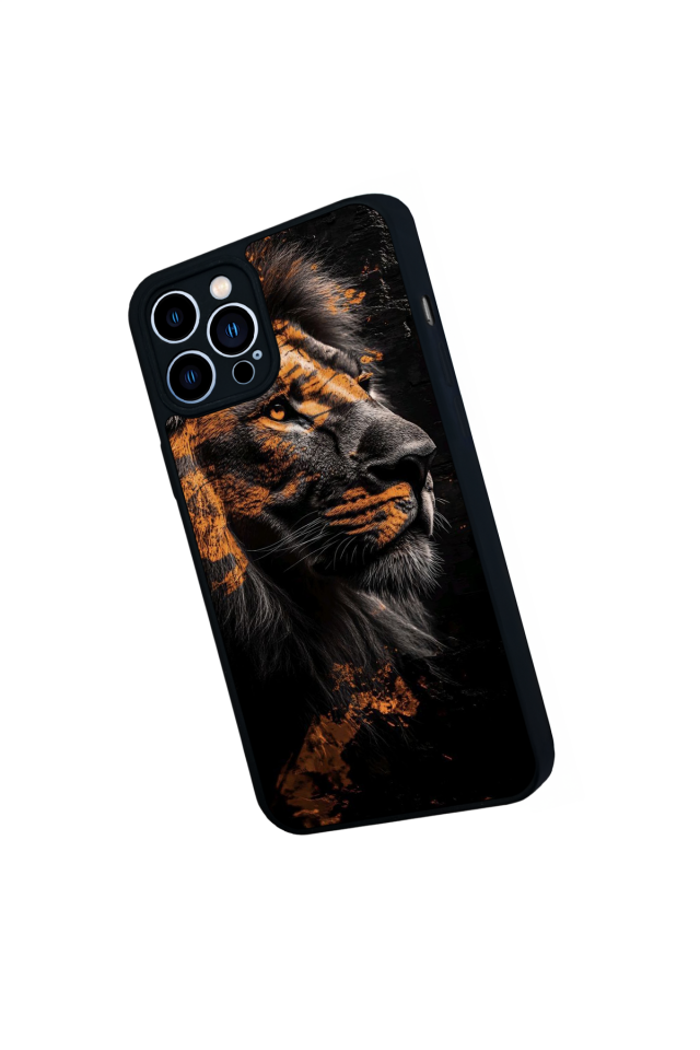 iPhone 13 Pro Max Uyumlu Aslan Tasarımlı Glossy Premium Kılıf