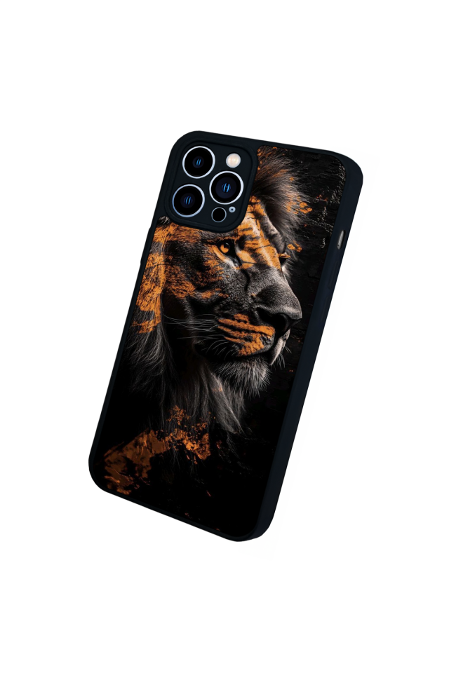 iPhone 13 Pro Max Uyumlu Aslan Tasarımlı Glossy Premium Kılıf
