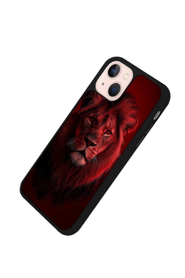 iPhone 14 Plus Uyumlu Aslan Tasarımlı Glossy Premium Kılıf