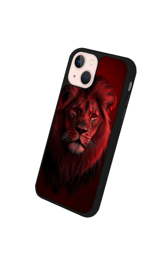 iPhone 14 Plus Uyumlu Aslan Tasarımlı Glossy Premium Kılıf