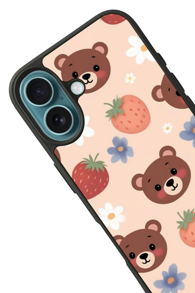 iPhone 16 Plus Uyumlu Ayı Tasarımlı Glossy Premium Kılıf