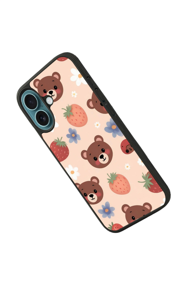 iPhone 16 Plus Uyumlu Ayı Tasarımlı Glossy Premium Kılıf