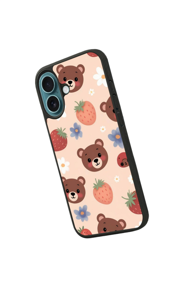 iPhone 16 Plus Uyumlu Ayı Tasarımlı Glossy Premium Kılıf