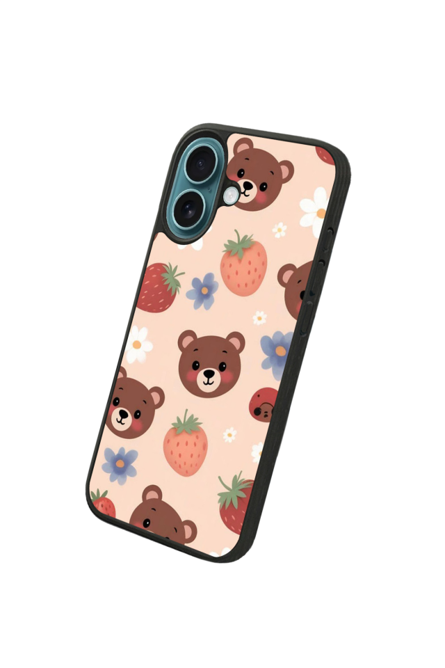 iPhone 16 Plus Uyumlu Ayı Tasarımlı Glossy Premium Kılıf