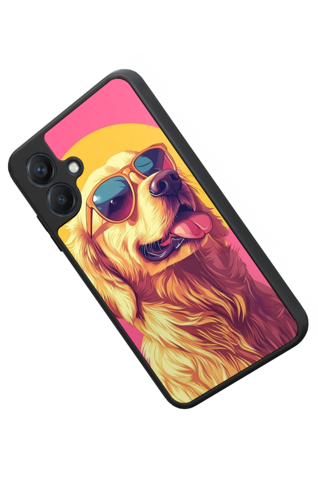 Samsung Galaxy A07 Uyumlu Golden Kopek Tasarımlı Glossy Premium Kılıf