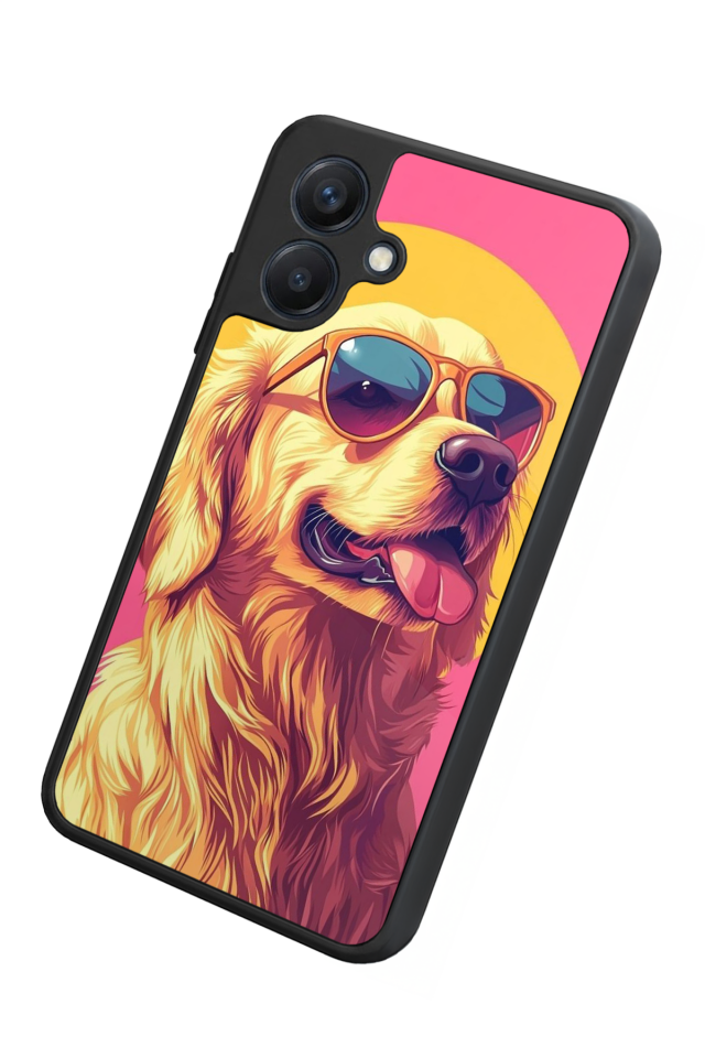 Samsung Galaxy A07 Uyumlu Golden Kopek Tasarımlı Glossy Premium Kılıf