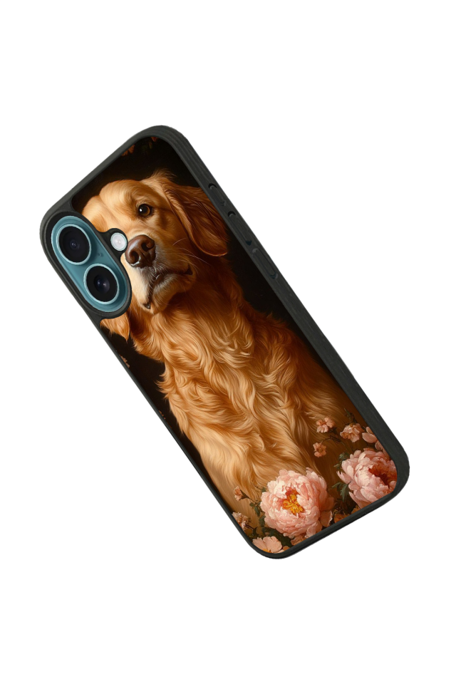iPhone 16 Uyumlu Golden Kopek Tasarımlı Glossy Premium Kılıf